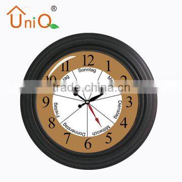 12" plastic weekly wall clock for Germen