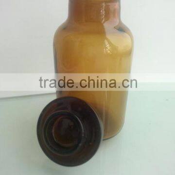 500ml Antique Apothecary Jar Amber With Seal Lid , Glass Jar With Lid photo-5