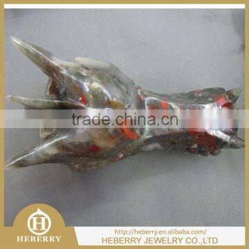 unique crystal products for 2015 Natural new bloodstone Dragon Skull / Wholesale Quartz crystal Dragon Head