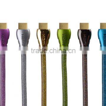 Metal HDMI cable with Glitter Powder jecket