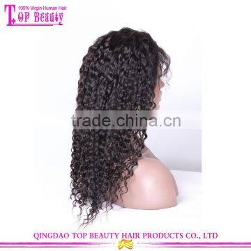 Wholesale Qingdao Factory Price 20 Inch Raw Unprocessed Virgin Peruvian Hair Lace Wig Curly Human Hair Topper Wig photo-4