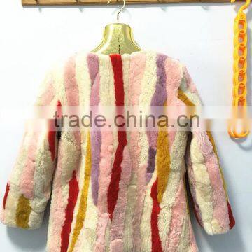 Cheap Price Korea Style Women Short Mixed Color Sheep Fur Coat photo-2