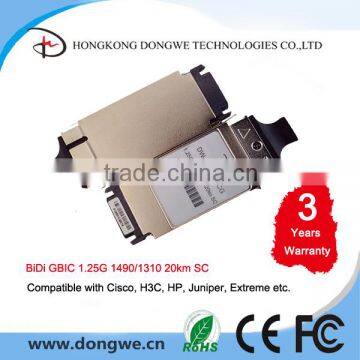 DW-S1243-20CG Cisco compatible, 1000BASE-BX GBIC Module/Transceiver ,1490TX/1310RX, 20km, single fiber, SC