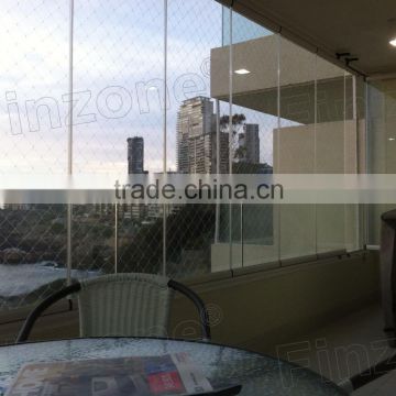 TUV 8mm thickness frameless folding window MADE IN CHINA