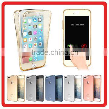 Ultra Thin anti shockproof front back Phone Case tpu case tpu 360 Degrees Full Cover Phone Case For iphone 7 plus tpu