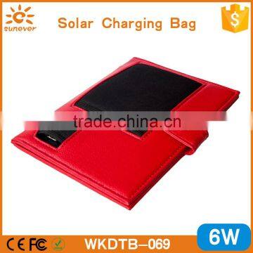 Factory Private Model 6W Solar Panel Foldable Leather Bag Solar Charger photo-5