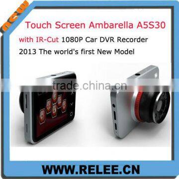 2013 New first capacitive touch screen with IR-Cut Ambarella A5S30 Car Black box camera