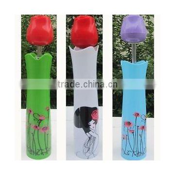 romantic rose vase bottle handle folding umbrella