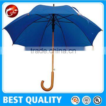 Straight stick auto open umbrella with wood handle