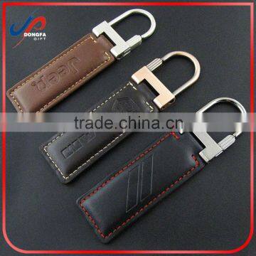 Wholesale custom logo printing business keychain leather