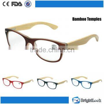 2015 design optics wood readers fashion design bamboo reading glasses with case
