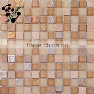 SMP33 Iridescent glass mosaic tile Elegant color mixed mosaic Bathroom wall crystal mosaic