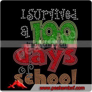 I Survived A 100 Days Of School Bling Glitter Motif Custom Design