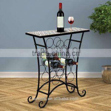 HomCom 31" 16 Bottle Metal Wine Storage Rack Table