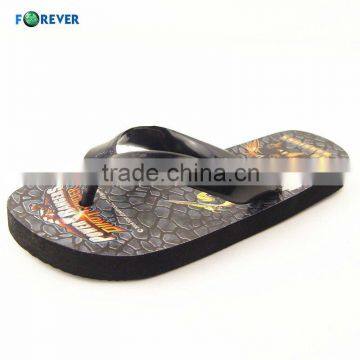 15mm plsatic kids black flip flop cute children pvc slipper