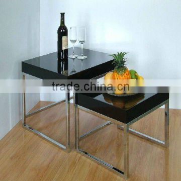 2pc Glass and metal coffee table