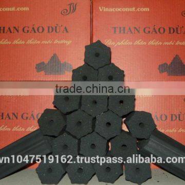 Hexagon briquette for BBQ