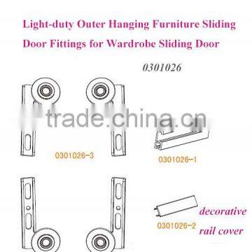 Wardrobe Light-duty Sliding Closet Door Roller Fittings Hardware System