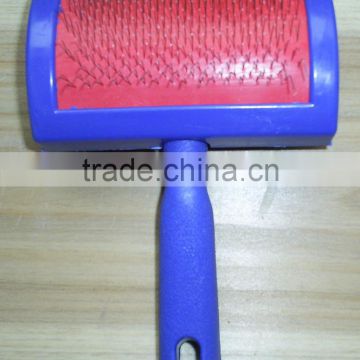 Plastic curved handle Pet Slicker brush