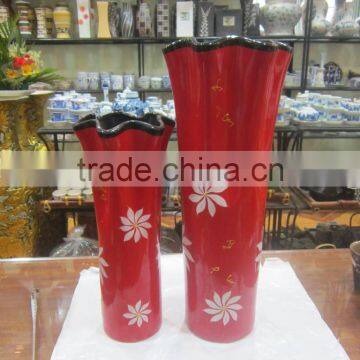 Porcelain Ceramic Vases, ceramic red tall flower vase