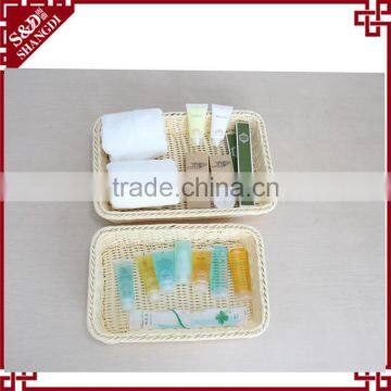 High Quality Plastic Rattan Rectangle Shape Widely Use Food Basket Suit photo-4