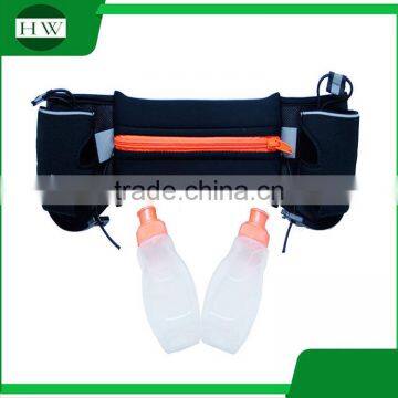 custom wholesale logo printed reflective waterproof led cell mobile phone gym sports running belt waist bag pack with bottle