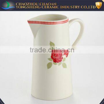 Factory Price Wholesale Pitcher Dolomite Material With Flower Decals photo-2
