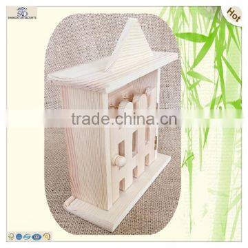 Unique House Style Fence Door Wooden Key Box