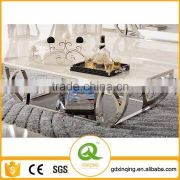 C380 China Living Room Center Table Stainless Steel Stone Sofa Table