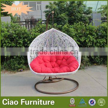 Outdoor Garden Rattan Double Swing Chair Furniture photo-3