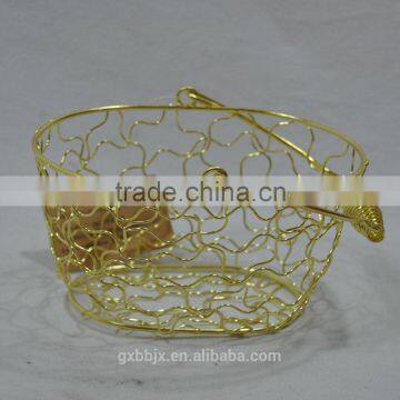 Handmade Metal Wire Storage Basket With Handle photo-5