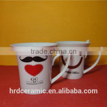 High Quality Promotional Logo Printed Ceramic French Coffee Cups photo-6