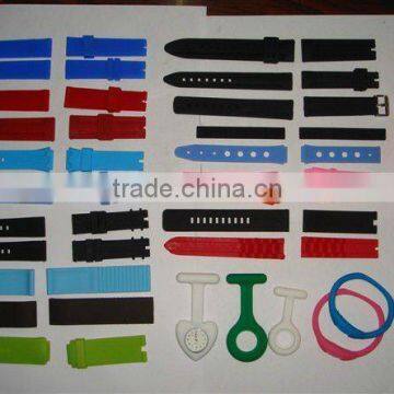 Silicone wristband for various styles of watch