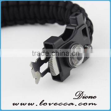 Camping Climbing Hiking Black Compass Paracord Bracelet With Logo photo-6