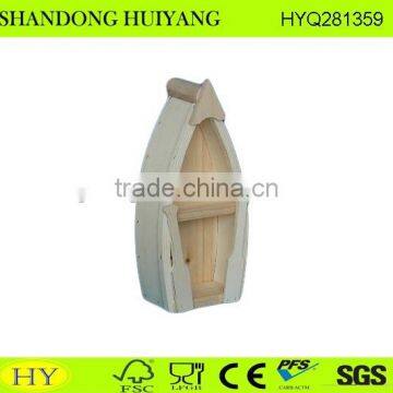 FSC cheap unfinished wooden craft boat decoration