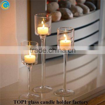 Stemmed glass votive candle holders wedding