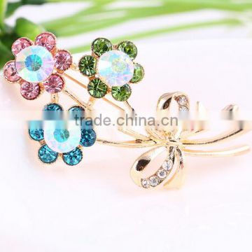 flower shape Rhinestone Pins Brooches for woman /Hijab Pins Scarf Pins Female Pashmina Brooches