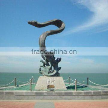 Large bronze snake sculpture garden decoration for sale