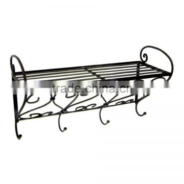 Iron Wall Shelf With Hooks