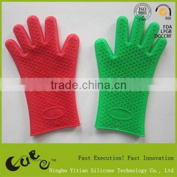 silicone glove,oven mitt ,heat resistant silicone cooking gloves,5 Fingered silicon glove