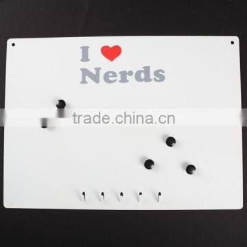 Magnetic Memo Board with Hooks