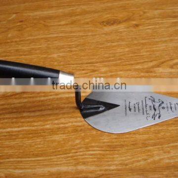 black wooden handle bricklayer trowel with metal cap