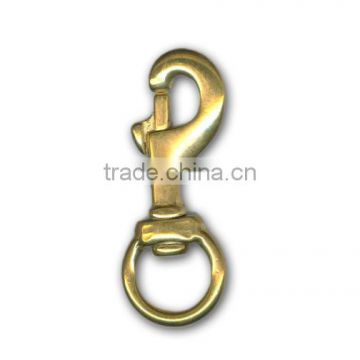 3/4" Solid Brass Swivel Eye Metal Snap Hook