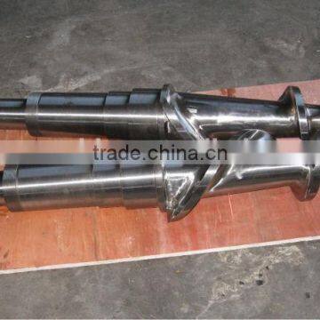 Conical twin screw and barrel for rubber extruders/Rubber twin screws