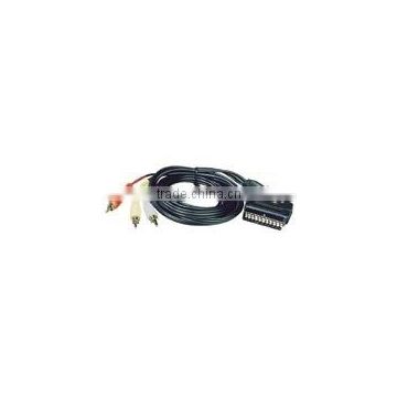 Scart plug to 3rca plug cable