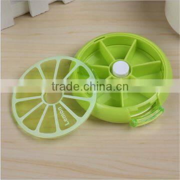 Creative Fruit Shape Round Pill Box 7 Days With Push Button/custom 7 Compartment Plastic Pill Box Keep Health photo-3