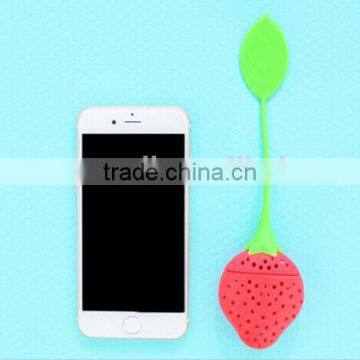 Silicone Strawberry Loose Tea Leaf Strainer Herbal Spice Infuser Filter Diffuser photo-5