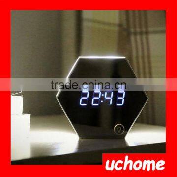 UCHOME Factory Supply DIY Projection Mirror LED Digits Clock With Back Lights photo-4