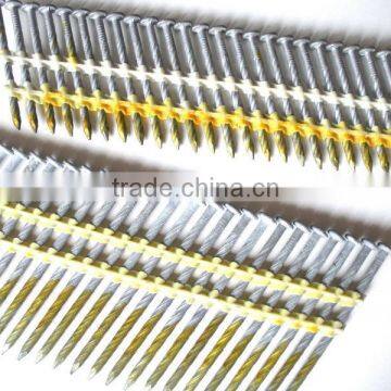 Best quality promotional plastic strip nails ring shank