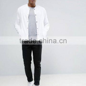 Custom Best Price High Quality New Design Durable Press-Stud Placket Ribbed Collar 100% Cotton Sweat Casual Men Jacket photo-4